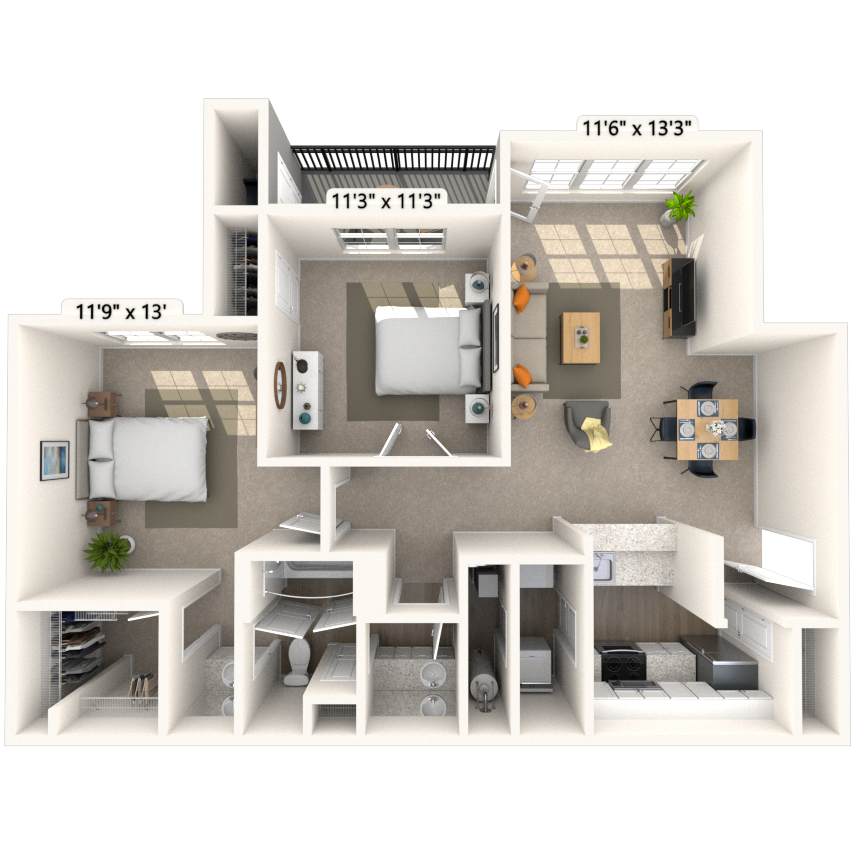 Floorplan image of unit 2614